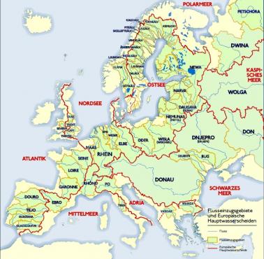 Dorzecza największych rzek w Europie