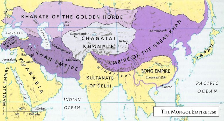 Imperium mongolskie u szczytu swojej potęgi w 1260 roku