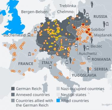 Miejsca holokaustu Sinti i Romów w okupowanej (wraz z krajami kolaborującymi) przez Niemców Europie, 1942