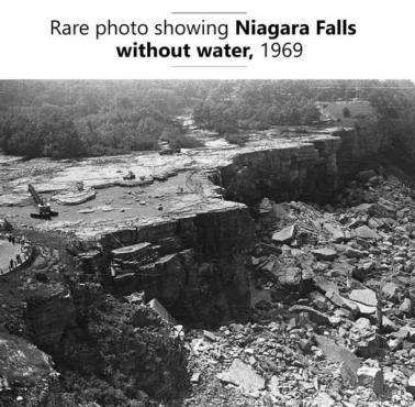 Wodospad Niagara bez wody, 1969