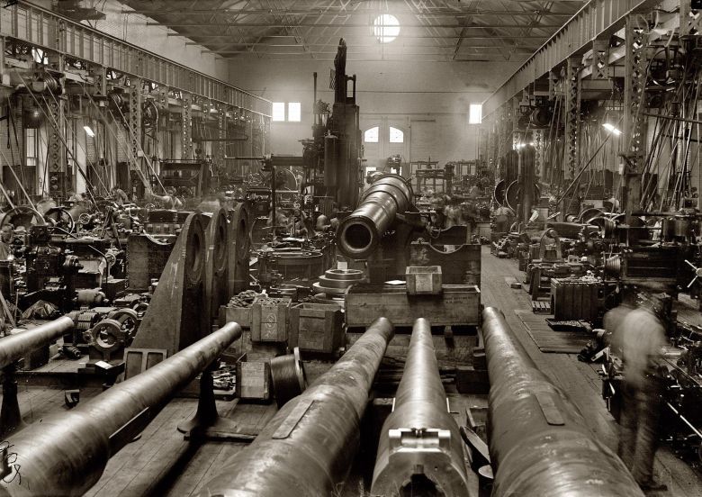 Budowa dział okrętowych, Waszyngton, Navy Yard, 1917
