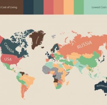 Koszty życia w poszczególnych państwach świata
