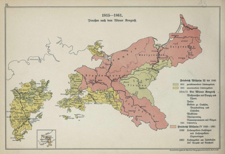 Mapa Prus, 1815-1861