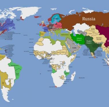 Mapa świata w 1700 roku