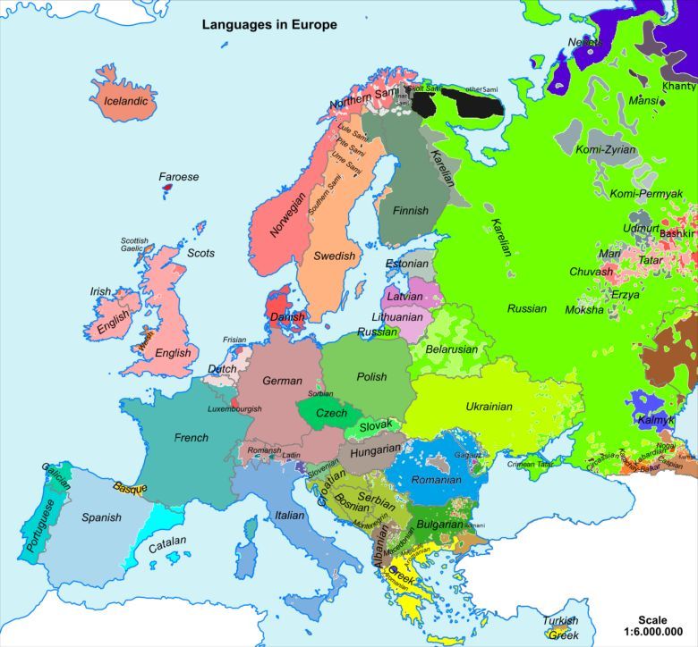 Języki występujące w Europie, stan obecny
