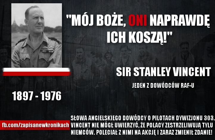 Mój Boże, oni naprawdę ich koszą! - brytyjski wicemarszałek lotnictwa Sir Stanley Vincent o polskich lotnikach