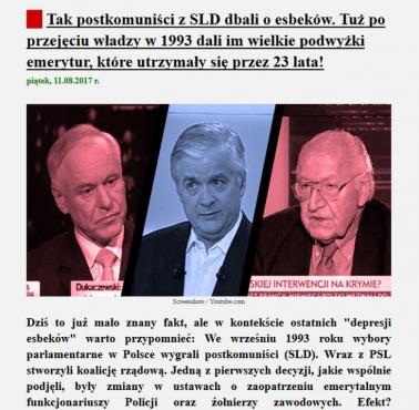 Podwyżki emerytur dla SB w 1993