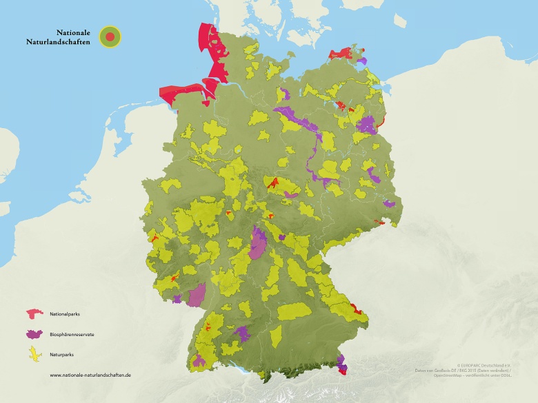 Mapa niemieckich parków krajobrazowych
