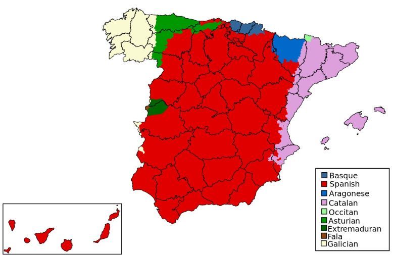 Mapa językowa Hiszpanii