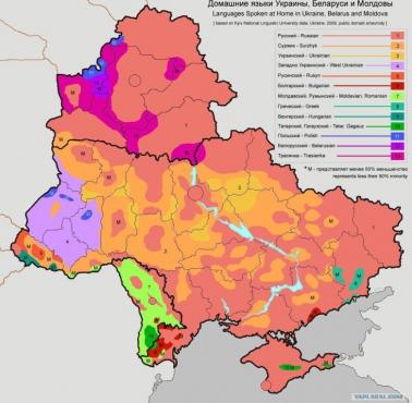 Języki używane w domach na Białorusi, na Ukrainie i Mołdawii (rus)