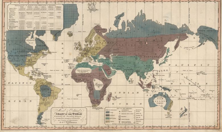 Polityczna mapa świata z 1871 roku