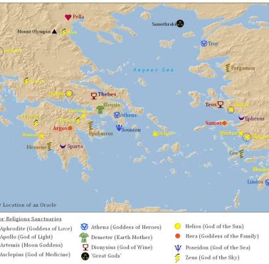 Główne sanktuaria religijne starożytnej Grecji