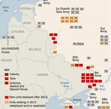 Rozmieszczenie oddziałów Rosji na zachodniej granicy 2013-2017