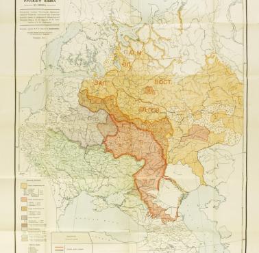 Języki wschodniosłowiańskie (południoworosyjski, północnorosyjski, białoruski, ukraiński) w rosyjskim imperium 1914