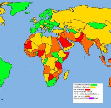 Penalizacja kar cielesnych w poszczególnych krajach świata