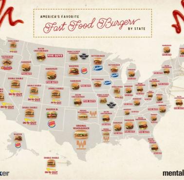 Najlepsze burgery w barach typu fast food w USA