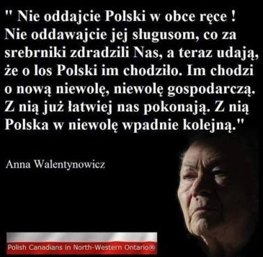 Bohaterka "Solidarności" - Anna Walentynowicz "Nie oddajcie Polski w obce ręce ...."