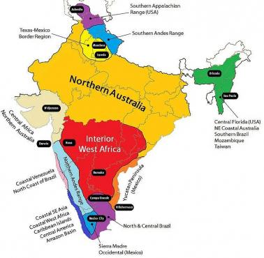 Mapa klimatyczna Indii i odpowiedniki w różnych miejscach świata