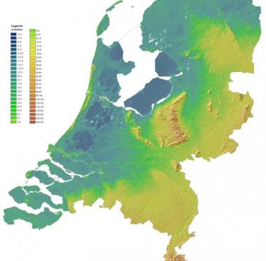 Mapa fizyczna Holandii