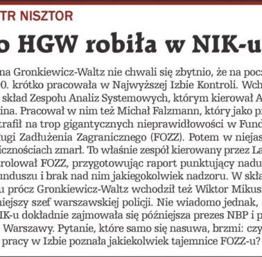 Co Hanna Gronkiewicz-Waltz robiła w NIKU?