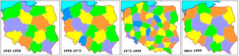 Podział administracyjny Polski na województwa, od 1945 do 1999 roku