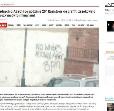 „Żadnych BIAŁYCH po godzinie 20” Rasistowskie graffiti zszokowało mieszkańców Birmingham!