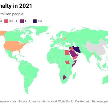 Kara śmierci w poszczególnych państwach świata, 2021