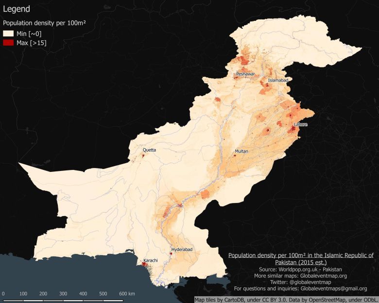 Mapa demograficzna Pakistanu