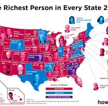 Najzamożniejsi ludzie w poszczególnych stanach USA