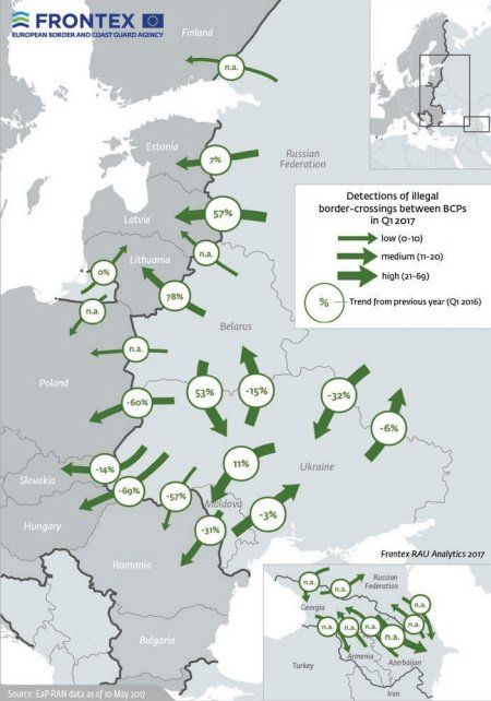 Według danych Agencji Frontex polska granica wschodnia jest jednym z najlepiej strzeżonych odcinków granic zewnętrznych UE