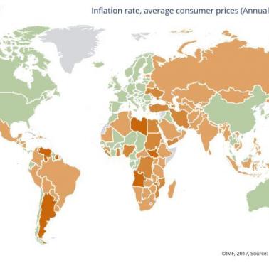 Inflacja w różnych krajach na świecie 2017