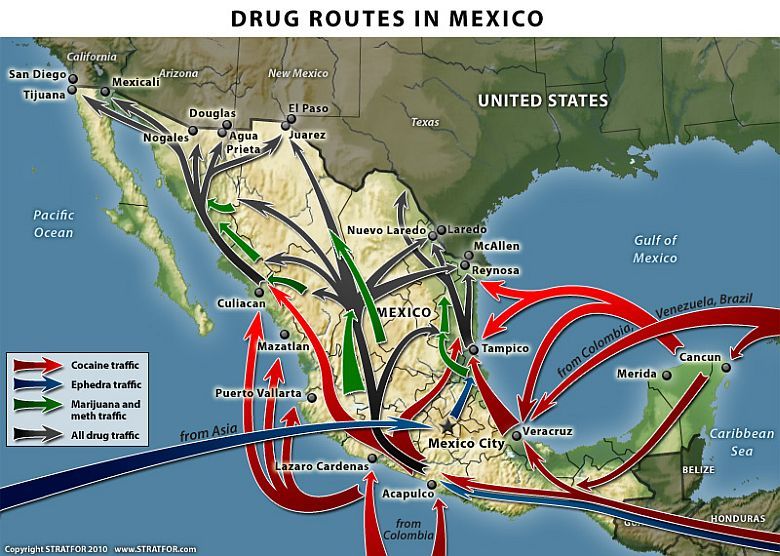 Trasy przerzutu narkotyków do USA