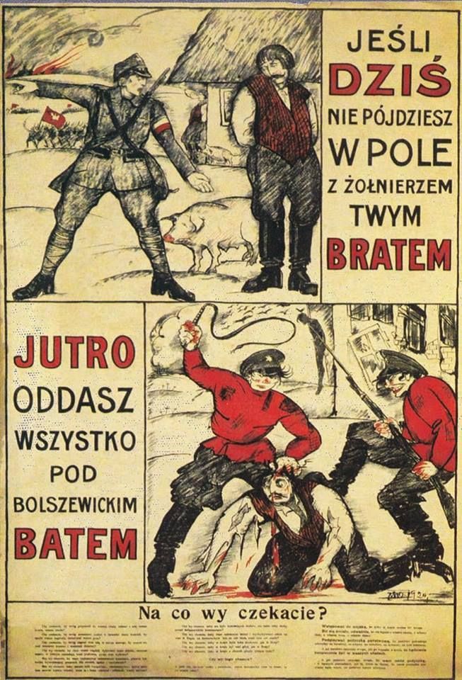 Plakat propagandowy z okresu Bitwy Warszawskiej