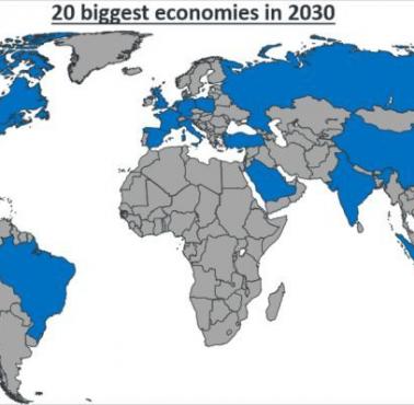 Potencjalnie największe potęgi gospodarcze świata w 2030 roku