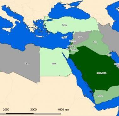 Wydatki wojskowe na Bliskim Wschodzie, dane 2012
