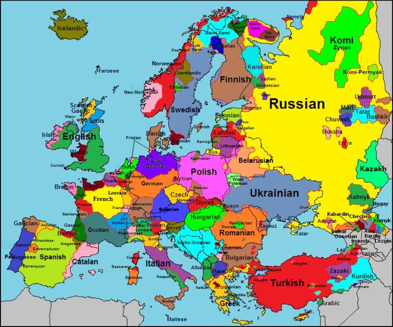 Języki, które są lub były używane w całej Europie