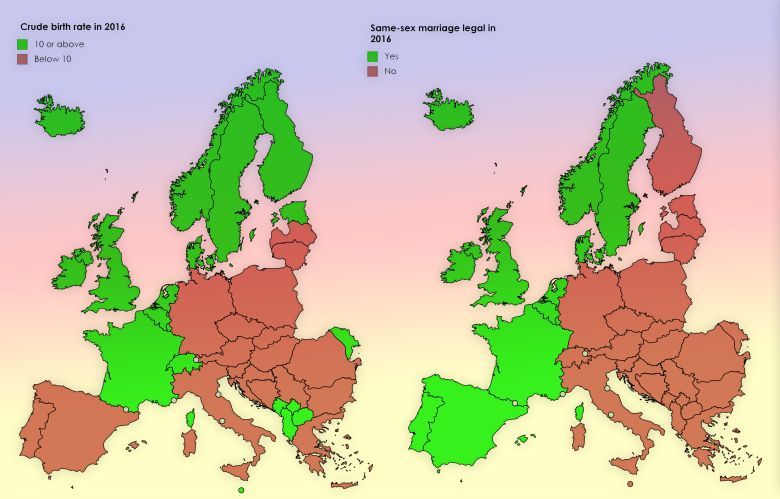Legalność związków jednopłciowych w Europie, 2016