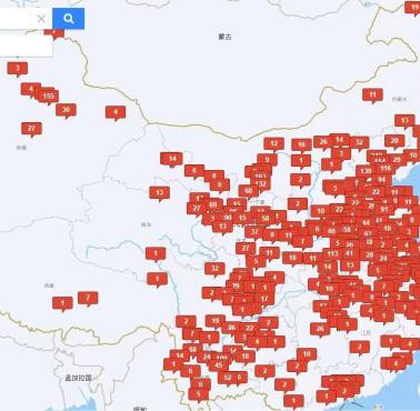 Mapy Baidu z wszystkimi meczetami w Chinach