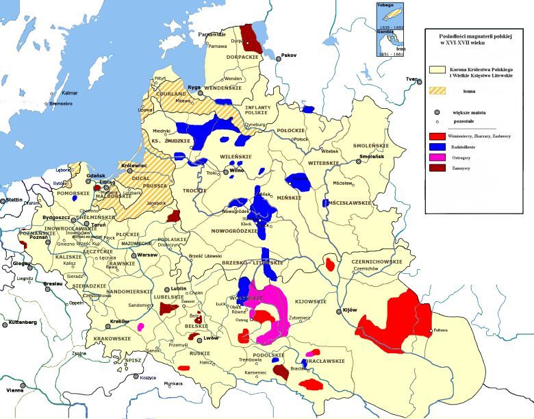 Ziemie i rody magnackie na ziemiach Wielkiego Księstwa Litewskiego i Królestwa Polskiego (I RP)