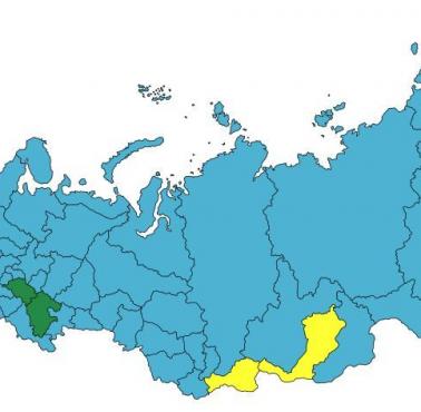 Największe religie w Rosji według regionów