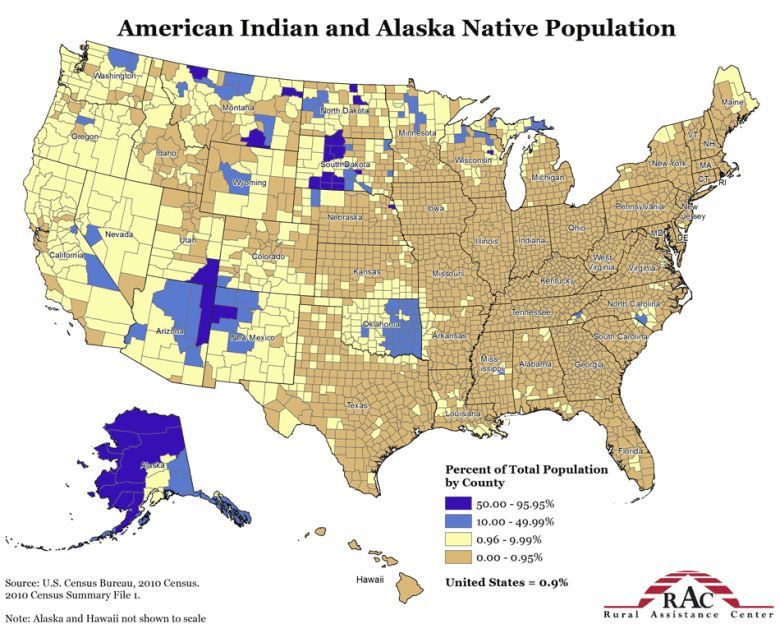 Populacja Indian w USA, 2010