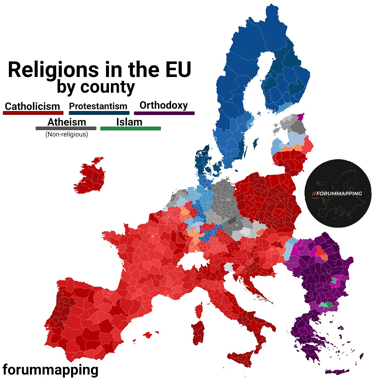 Dominujące religie w Europie