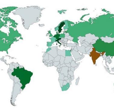 Odsetek wegetarian w poszczególnych państwach świata