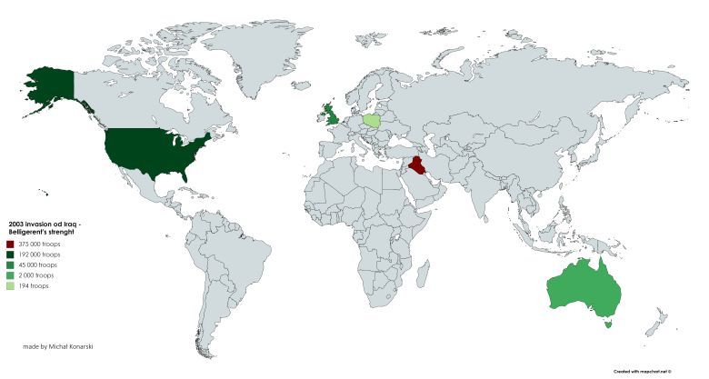 Państwa biorące udział w inwazji na Irak w 2003 roku