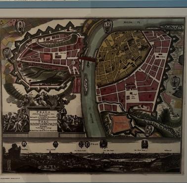 Stara mapa Pragi znaleziona w Muzeum Allarda Piersona w Amsterdamie