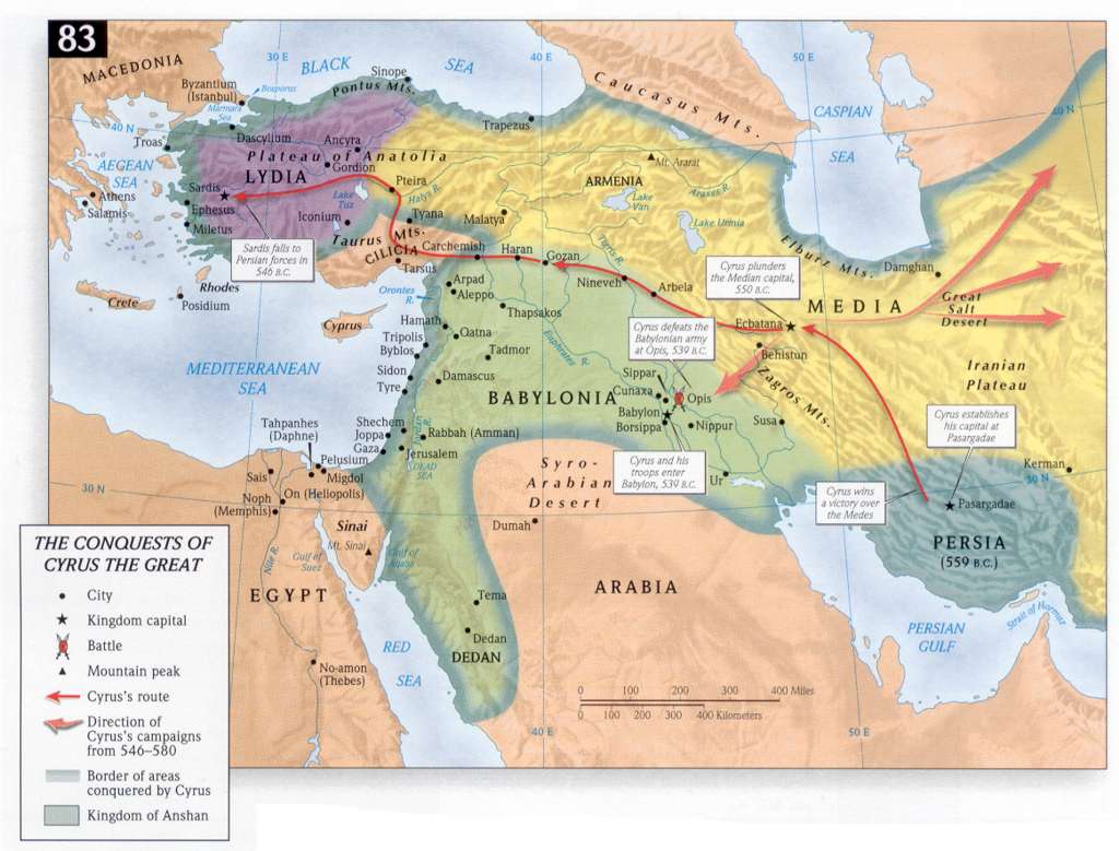 Imperium Cyrusa II Wielkiego - króla Persji z dynastii Achemenidów, 559 - 530 r. p.n.e.