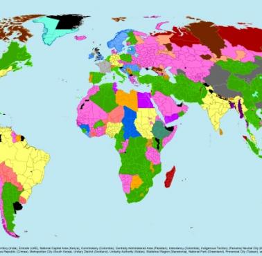 Jak się nazywają największe jednostki administracyjne w poszczególnych państwach świata