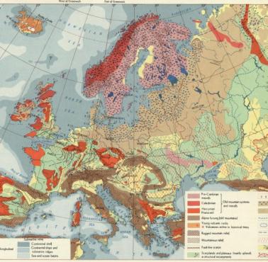 Geomorfologiczna mapa Europy, 1967