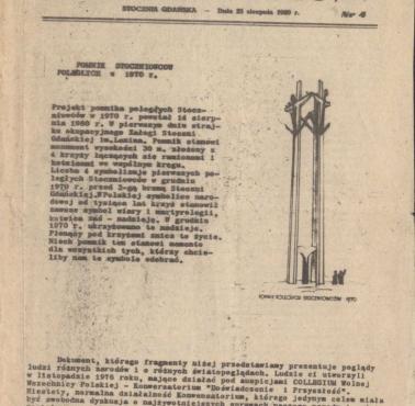 Strajkowy Biuletyn Informacyjny Solidarność z 25 sierpnia 1980, Stocznia Gdańska