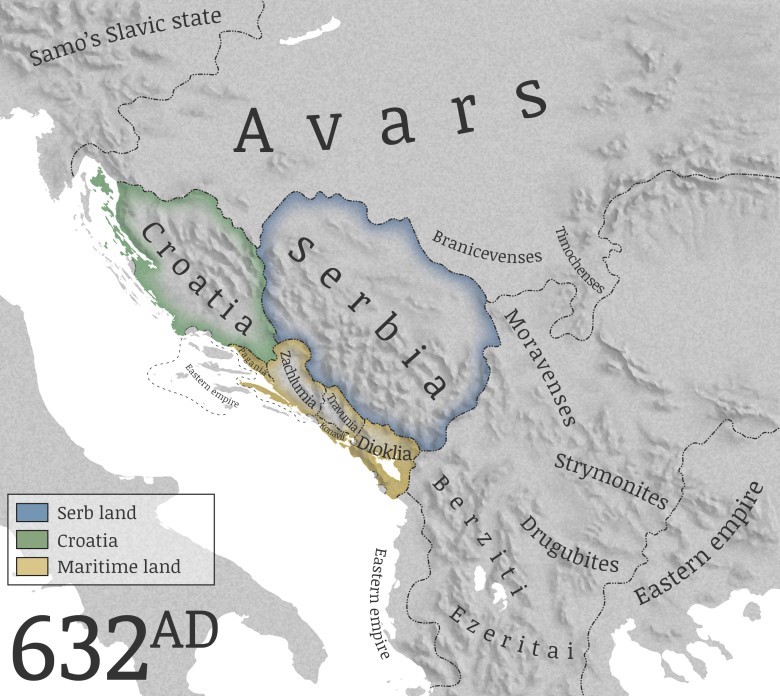 Serbia, Chorwacja oraz inne państwa Bałkanów w VII wieku, 632 rok